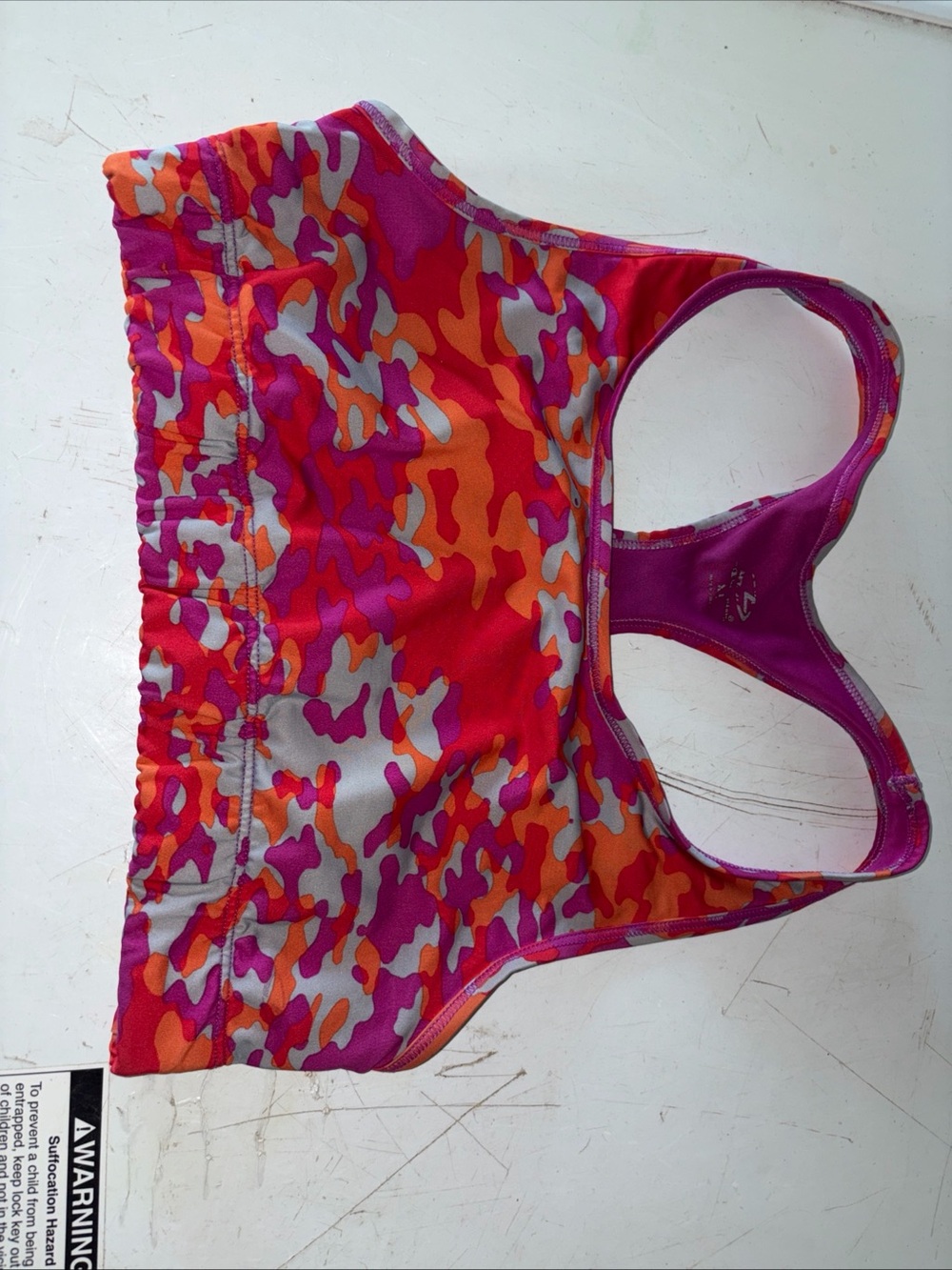 Champion Pink/Orange Camo Racerback Sports Bra Womens xl